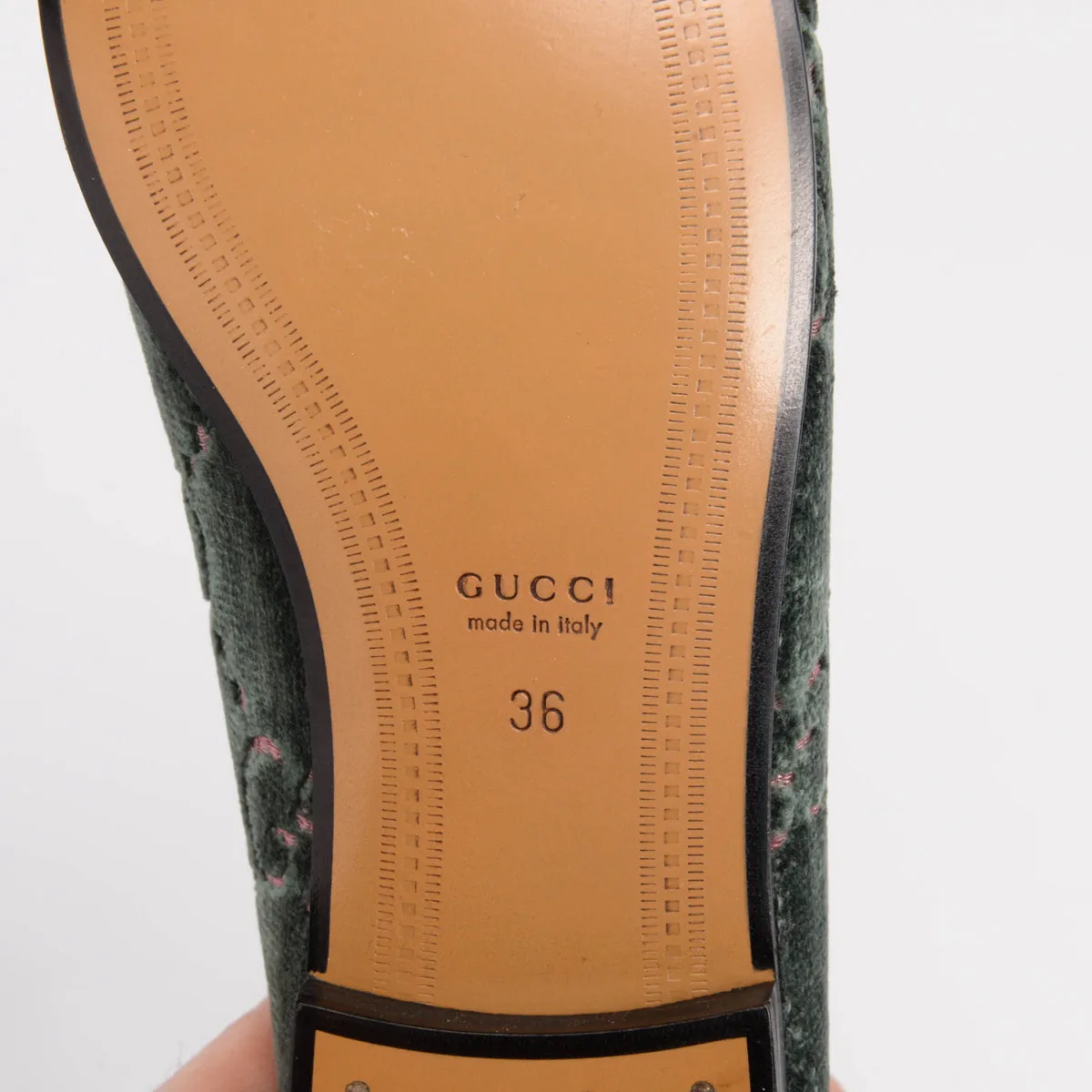 Gucci Avio Dusty Pink GG Velvet Jordaan Loafers 36